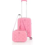 Mcs V376 Pembe Kabin-Makyaj 2'li Polipropilen Valiz Seti