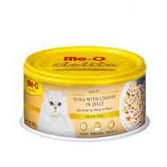 Me-O 6x80 gr Delite Tahılsız Jöle İçinde Ton Balıklı ve Peynirli Yetişkin Kedi Konservesi