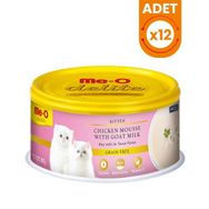 Me-O Delite Keçi Sütlü Tavuklu Tahılsız Ezme 12x80 gr Yavru Kedi Konservesi