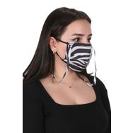 Meditex Gümüş İyonlu Boyundan Askılı Yıkanabilir Zebra Desenli Maske
