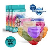 Medizer 3 Katlı 10'lu 3 Kutu Burun Telli Color Serisi Renkli Full Ultrasonik Cerrahi Ağız Maskesi