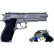 Mega Metalik Gri Gonher Metal Revolver 8'li Kapsül Patlatan Oyuncak Silah