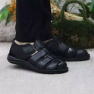 Mehmet Mete 102 Siyah Kale Comfort Hakiki Deri Erkek Sandalet