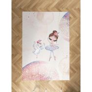 Mekta Home Bebek ve Çocuk Odası Kuğu ve Balerin Desenli Halı - Renkli - 150 x 200 cm