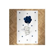 Mekta Home MKTH-231 Lacivert Balon ve Fil Çocuk ve Bebek Odası Halısı