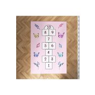Mekta Home MKTYH-007 Bebek ve Çocuk Odası Kaydırmaz Yıkanabilir Çiçekli ve Kelebekli Halı