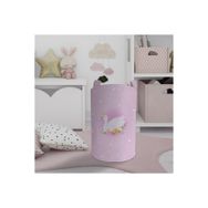 Mekta Home Pembe Kuğu Desenli Bebek ve Çocuk Odası Oyuncak Sepeti