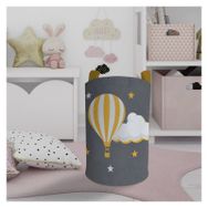Mekta Home Uçan Balon ve Bulut Desenli Gri Bebek ve Çocuk Odası Oyuncak Sepeti