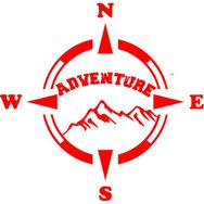 Melek Pazarı Adventure Pusula off Road Kırmızı 40x40 cm Oto Sticker