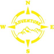Melek Pazarı Adventure Pusula off Road Sarı 20x20 cm Oto Sticker