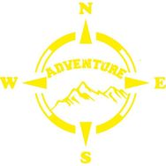 Melek Pazarı Adventure Pusula off Road Sarı 40x40 cm Oto Sticker