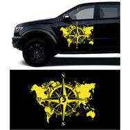Melek Pazarı S1322 Dünya Pusula off Road Sarı 90x70 cm Oto Sticker