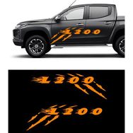 Melek Pazarı S1467 Mitsubishi L200 Offroad Pençe İzi Turuncu 20x6.5 cm Oto Sticker
