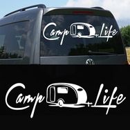 Melek Pazarı S1746 Camp Life Beyaz 40x11 cm Oto Sticker
