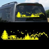Melek Pazarı S1747 Kamp Orman Manzarası Karavan Sarı 90x25 cm Oto Sticker
