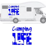 Melek Pazarı S1752 Camping Life Mavi 40x40 cm Oto Sticker