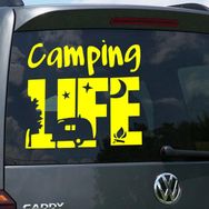 Melek Pazarı S1752 Camping Life Sarı 25x25 cm Oto Sticker