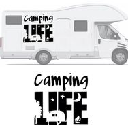 Melek Pazarı S1752 Camping Life Siyah 30x30 cm Oto Sticker