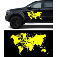 Melek Pazarı S1787 Dünya Pusula off Road Sarı 60x35 cm Oto Sticker