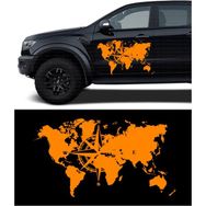 Melek Pazarı S1787 Dünya Pusula off Road Turuncu 120x70 cm Oto Sticker