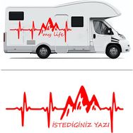 Melek Pazarı S1867 Nabız Atışı Dağ Kırmızı 20x9 cm Oto Sticker