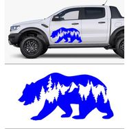Melek Pazarı S1868 Ayı Orman Doğa Manzara off Road Mavi 20x10 cm Oto Sticker