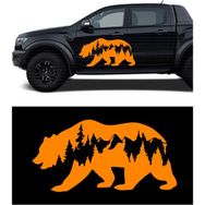 Melek Pazarı S1868 Ayı Orman Doğa Manzara off Road Turuncu 20x10 cm Oto Sticker