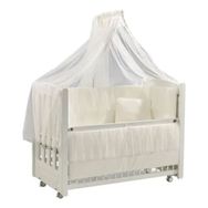 Meltem Smart Mia Sallanır Ahşap 60x120 cm Beyaz Ekru Anne Yanı Beşik
