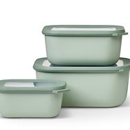 Mepal Set Cirqula Rectangular 3 Parça 750+1500+3000 ml Asker Yeşili Saklama Kabı
