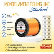 Mercan Koralle Standart 0.70 mm 1 kg Turuncu Bobin Misina