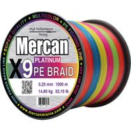 Mercan PE Örgü Platinum 9X İp 0.23 mm - 1000 mt Multicolor Misina