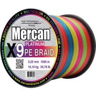 Mercan PE Örgü Platinum 9X İp 0.25 mm - 1000 mt Multicolor Misina