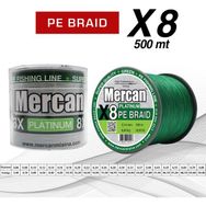 Mercan PE Örgü Platinum X8 İp 500 m Yeşil 0.14 mm Misina