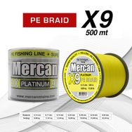 Mercan Pe Örgü Platinum X9 İp 500 m Sarı Misina