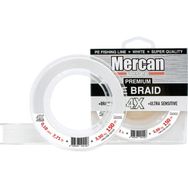 Mercan PE Örgü Premium 4X İp 0.10 mm - 150 mt Beyaz Makara Misina