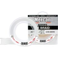 Mercan PE Örgü Premium 4X İp 0.12 mm - 150 mt Beyaz Makara Misina