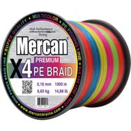 Mercan PE Örgü Premium 4X İp 0.16 mm - 1000 mt Multi Colour Misina