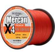 Mercan PE Örgü Premium 4X İp 0.18 mm - 500 mt Turuncu Misina