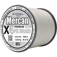 Mercan Pe Örgü Premium 4X İp 0.24 mm - 1000 mt Beyaz Misina