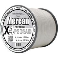 Mercan PE Örgü Premium 4X İp 0.28 mm - 1000 mt Beyaz Misina