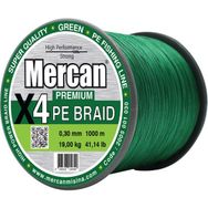 Mercan PE Örgü Premium 4X İp 0.30 mm - 1000 mt Yeşil Misina