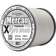 Mercan PE Örgü Premium 4X İp 0.43 mm - 1000 mt Beyaz Misina