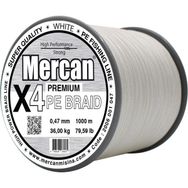 Mercan PE Örgü Premium 4X İp 0.47 mm - 1000 mt Beyaz Misina