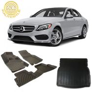 Mercedes W205 2014 Siyah 3D Havuzlu Paspas