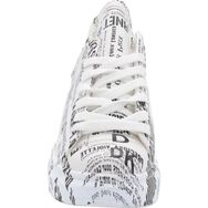 MergenShoes 0330 Beyaz Siyah Dikişli Kadın Spor Ayakkabı