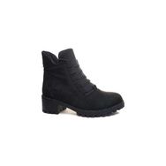 MergenShoes BF088 Siyah Süet Bağcıklı Kadın Bot