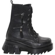 MergenShoes BF182 Siyah Bağcıklı Fermuarlı Kadın Bot