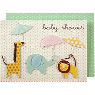 Meri Meri Animals Umbrellas Card Şemsiyeli Hayvanlar Tebrik Kartı