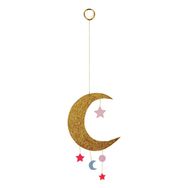 Meri Meri Baby Moon Mobile Card Pembe Ay Yıldız Tebrik Kartı