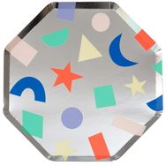 Meri Meri L 8'li Gümüş Geometrik Tabaklar